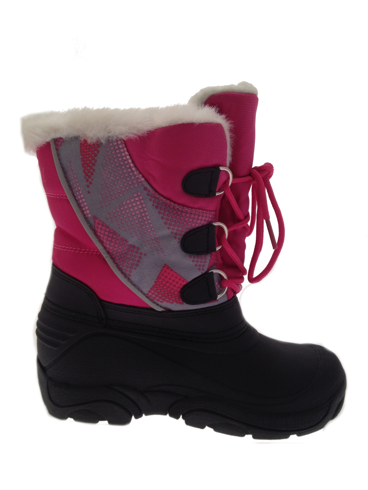 Kids Girls Lace Up Snow Boots Ski Mucker Wellies Waterproof Sole Size